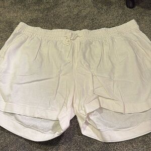 White linen shorts